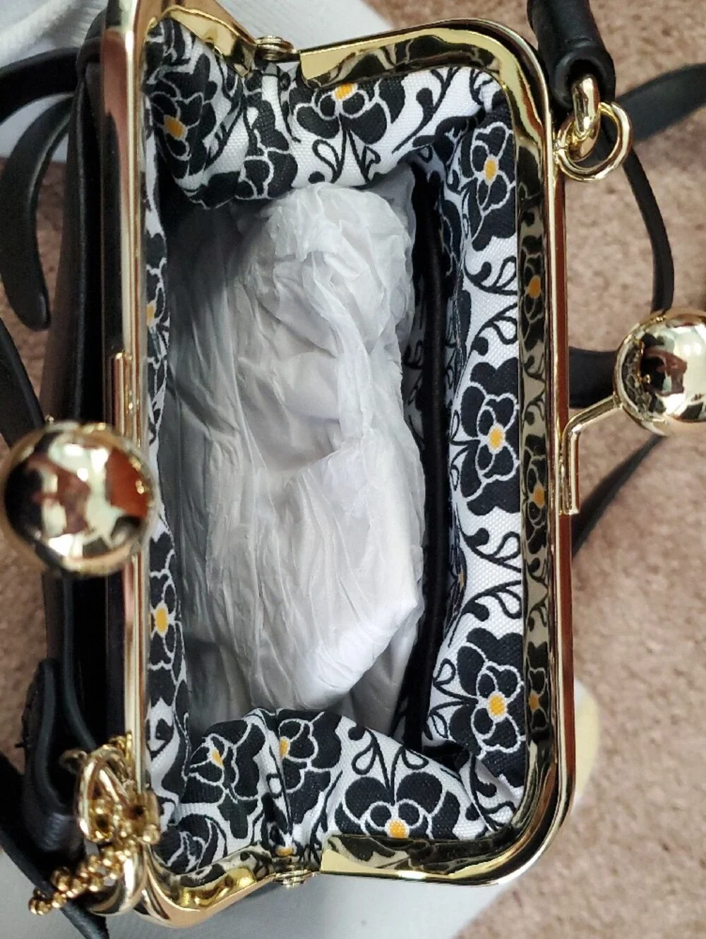 BRAND NEW!! EMMA FOX - Real Leather Black Crossbody Bag with Gold Hardware